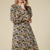 Ditsy Print Soft Touch Swing Dress