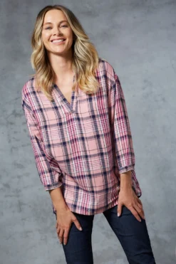 Check Overhead Collared Shirt