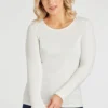 Long Sleeve Scoop Neck Plain T-Shirt