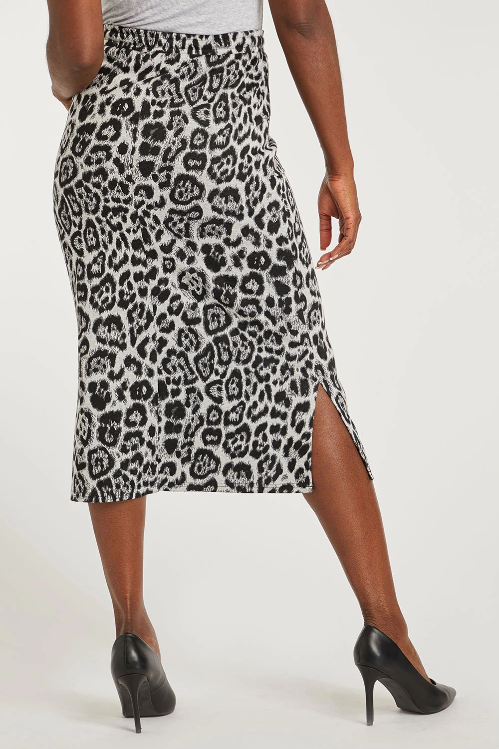 Animal Print Jacquard Straight Skirt - Image 5