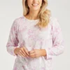 3/4 Sleeve Tonal Floral Soft Touch Top
