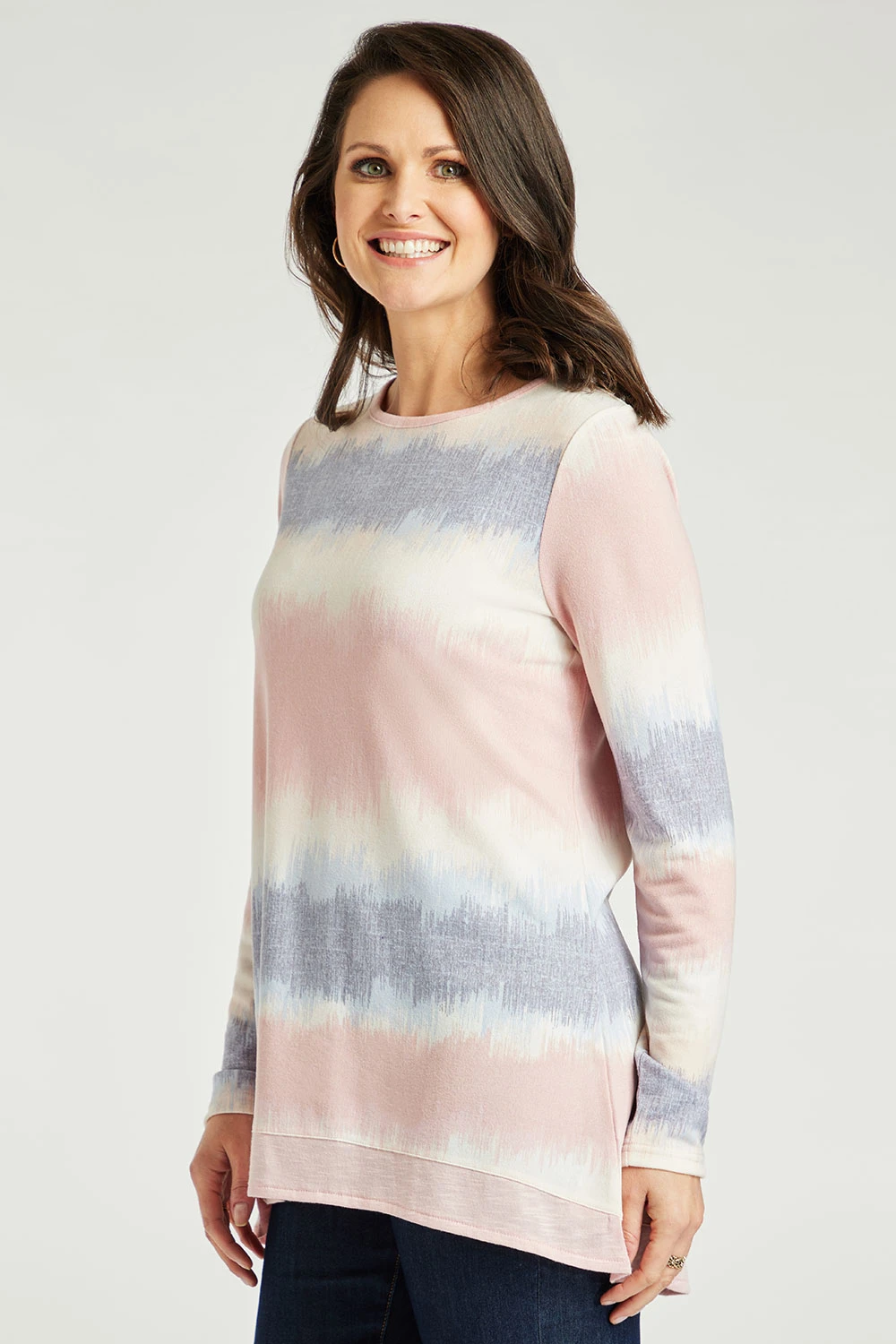 Long Sleeve Striped Soft Touch Tunic - Image 10