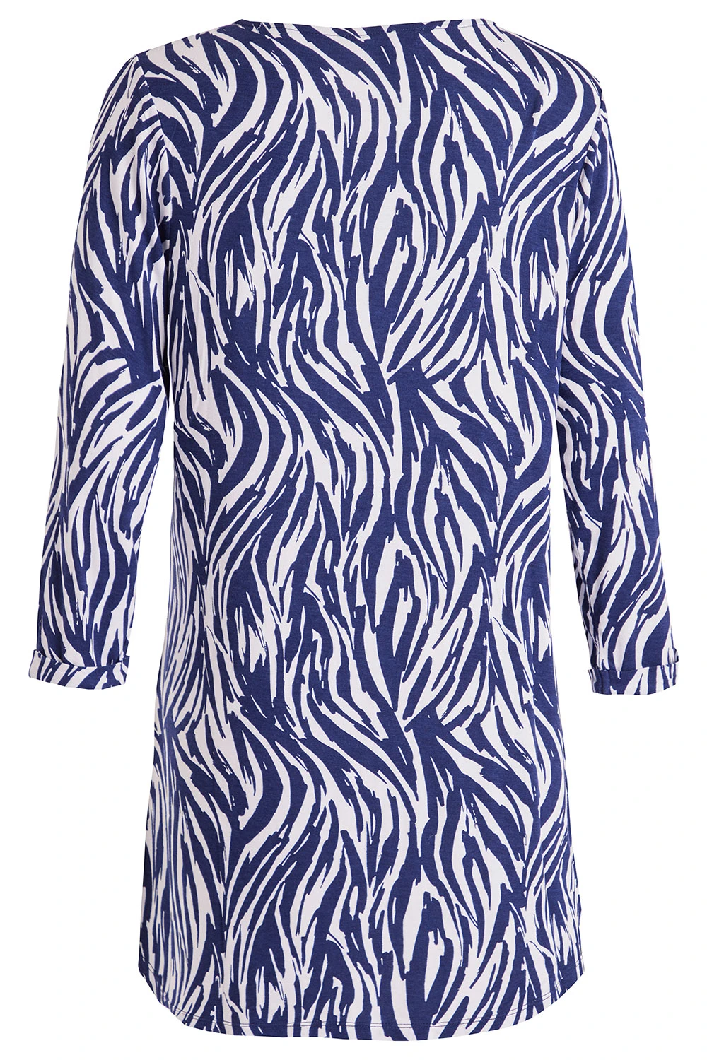 3/4 Sleeve Abstract Zebra Print Blouse - Image 3