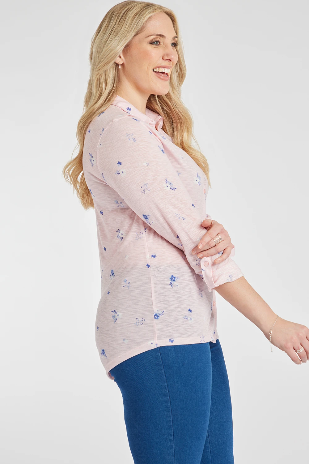 Long Sleeve Spaced Ditsy Print Shirt - Image 5
