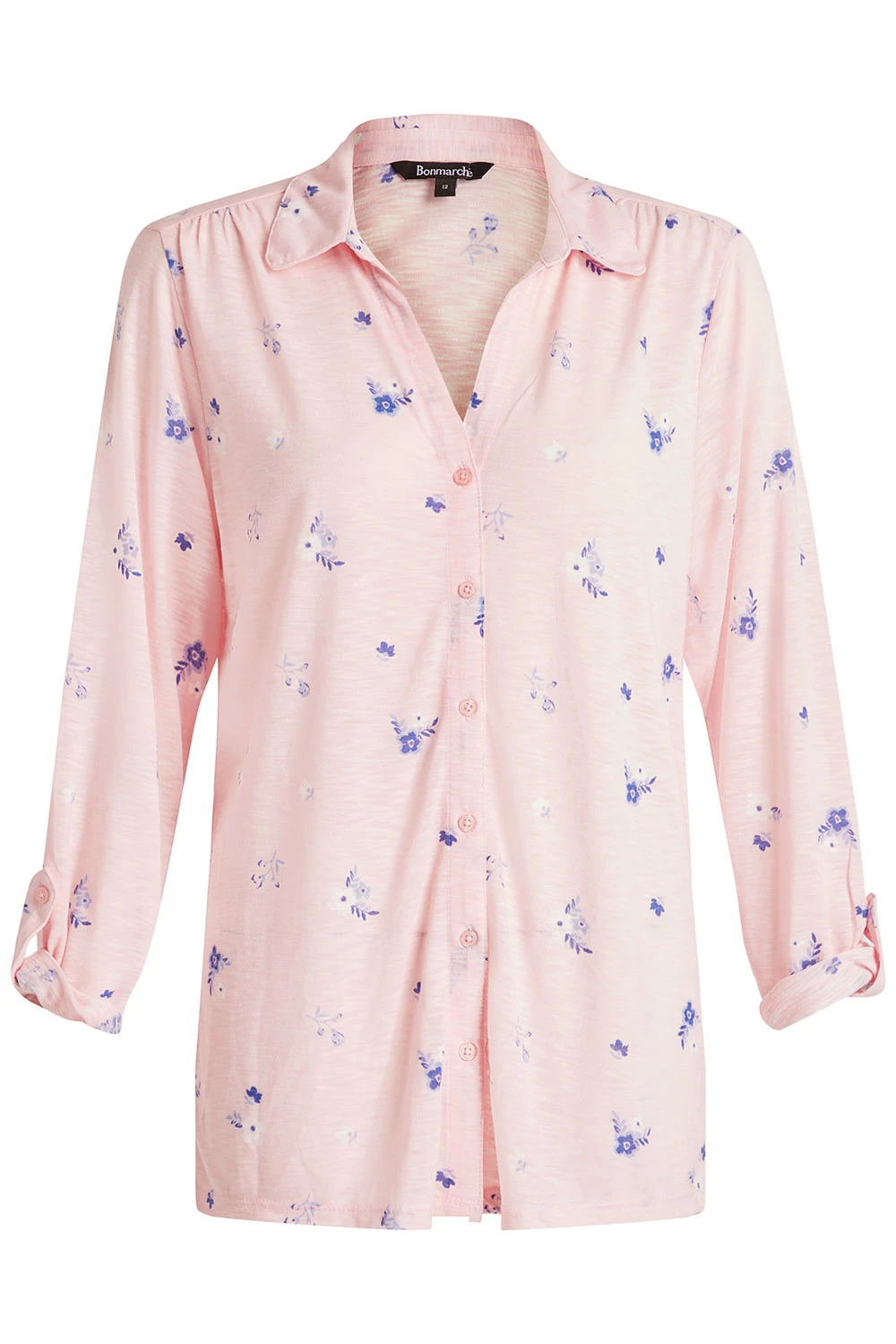 Long Sleeve Spaced Ditsy Print Shirt - Image 2