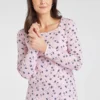 Long Sleeve Dandelion Print Square Neck Top