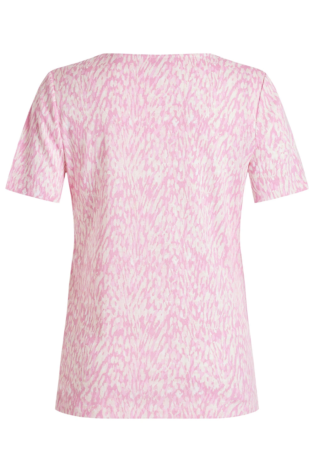 Short Sleeve Tie Dye Animal Print Scoop Neck Top - Image 3