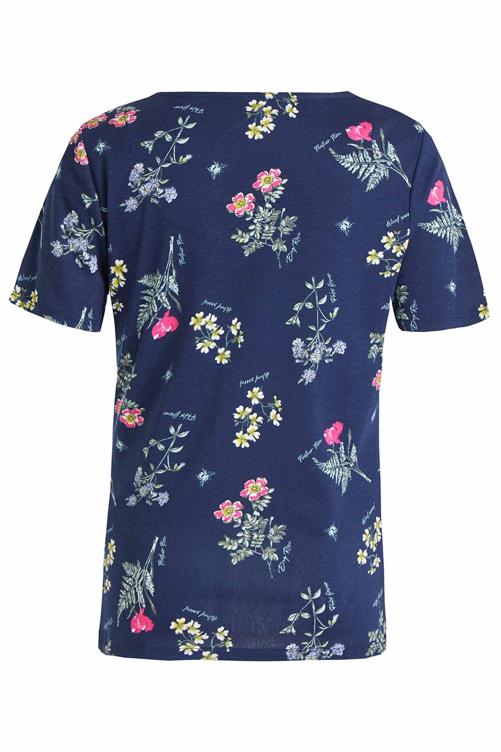 Short Sleeve Flower Print Square Neck Top - Image 3