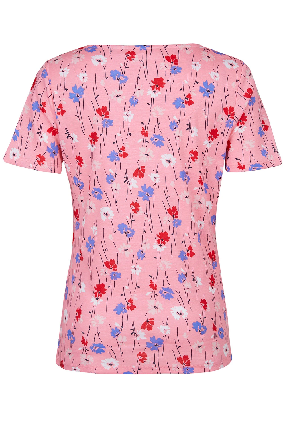 Short Sleeve Multi Ditsy Print Top With Square Neckline - Image 3