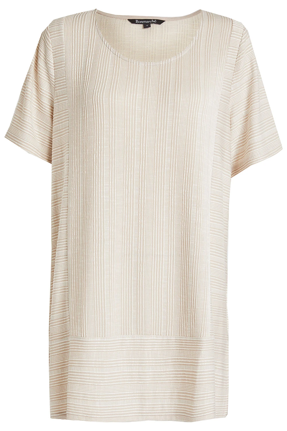 Short Sleeve Stripe Soft Touch Tunic - Image 2