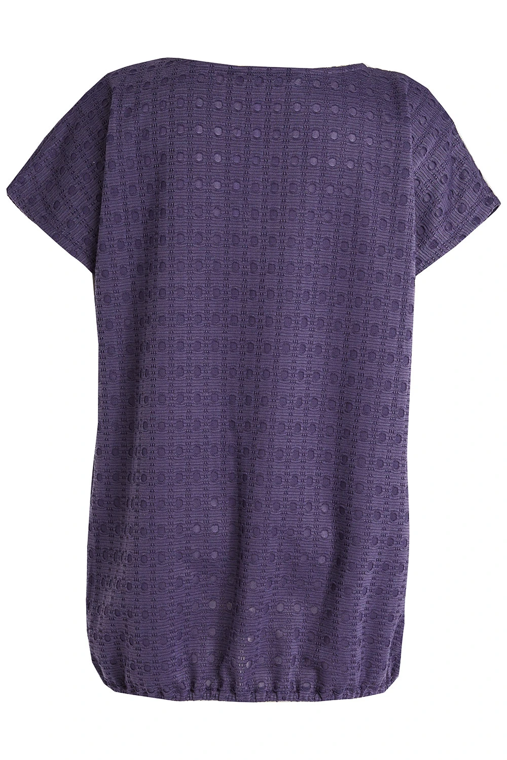 Short Sleeve Jersey Broderie Bubble Hem Top - Image 3