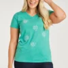 Short Sleeve Ruched Shoulder Embroidered Flowers Top