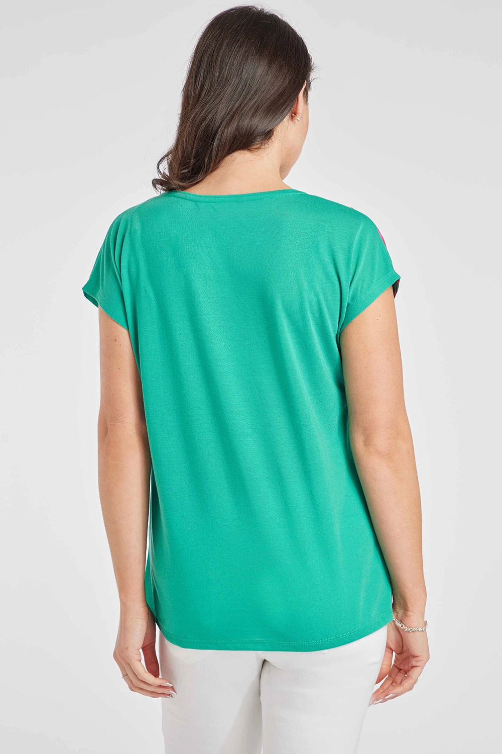 Short Sleeve Large Rose Print Woven Top - Image 5