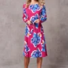 Large Floral Print Belted Dress