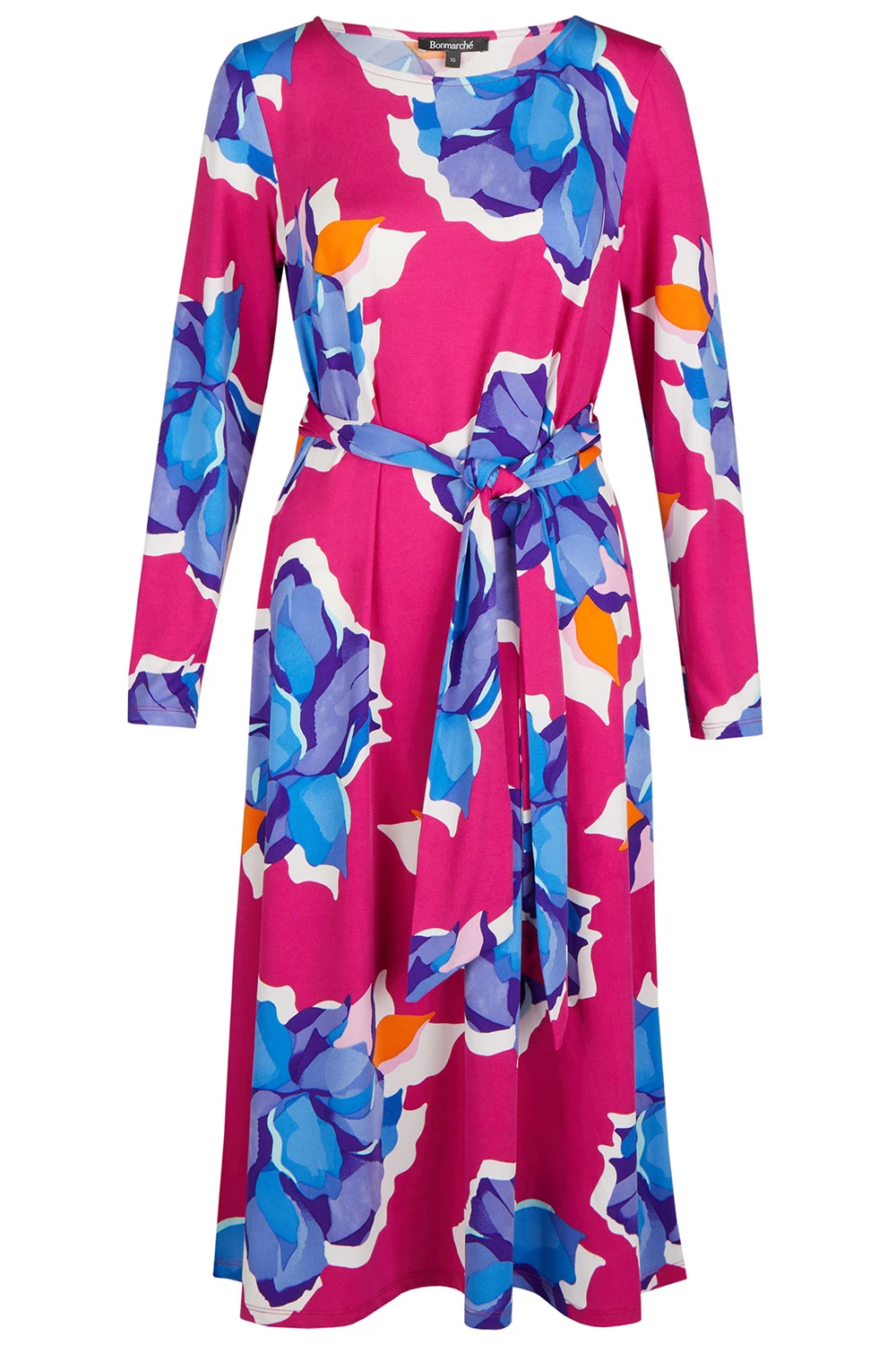 Large Floral Print Belted Dress - Image 2