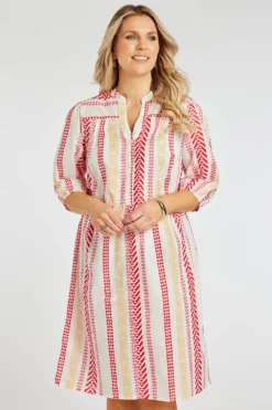 Striped Jacquard Print Dress