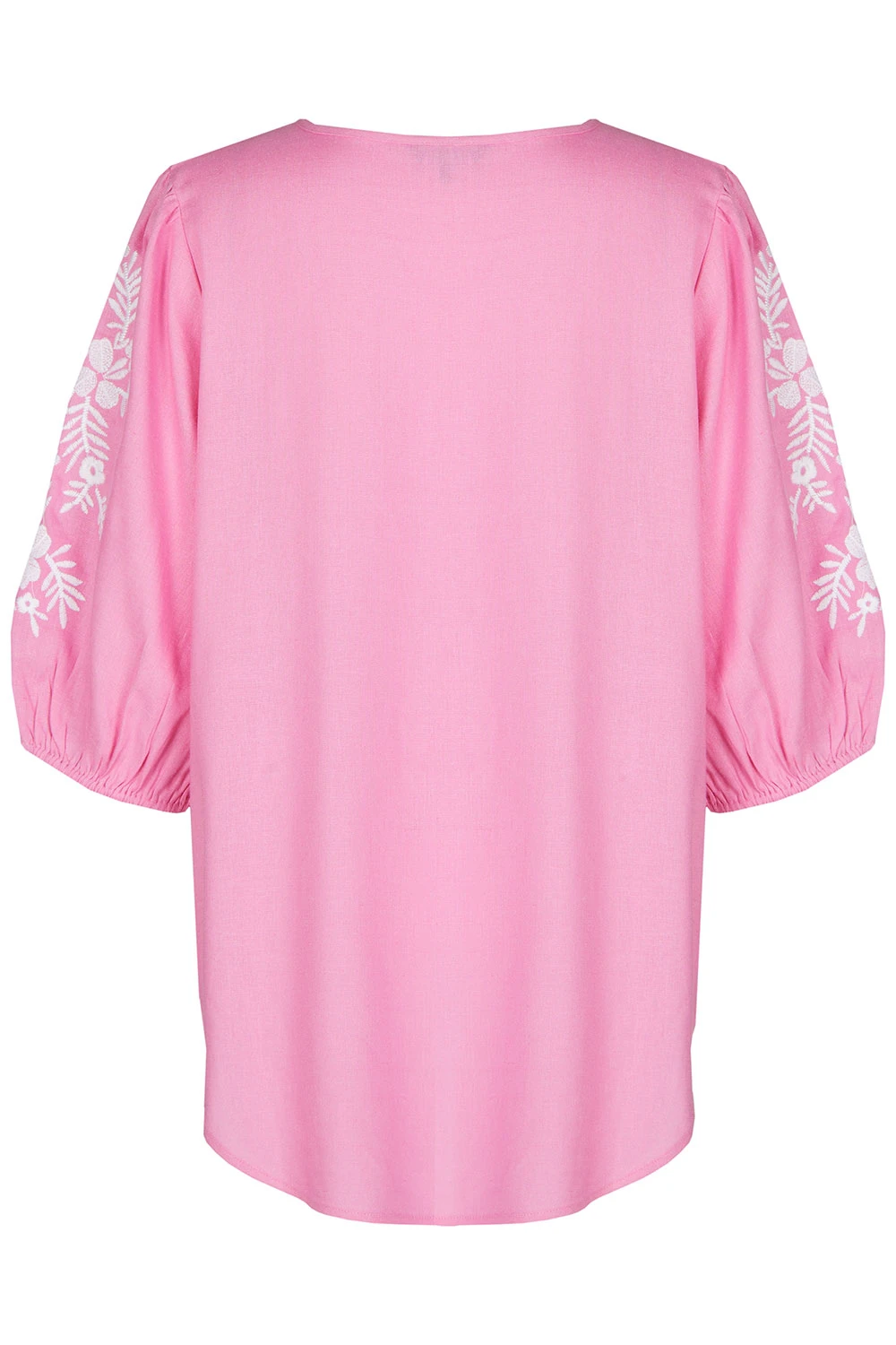 Short Sleeve Embroidered Linen Top - Image 3