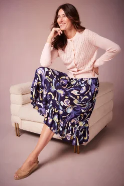 Paisley Swirl Crinkle Tiered Skirt