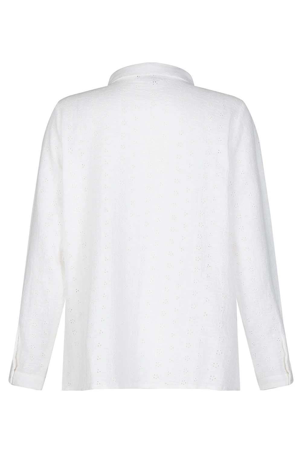 Long Sleeve Broderie Button Through Shirt - Image 3