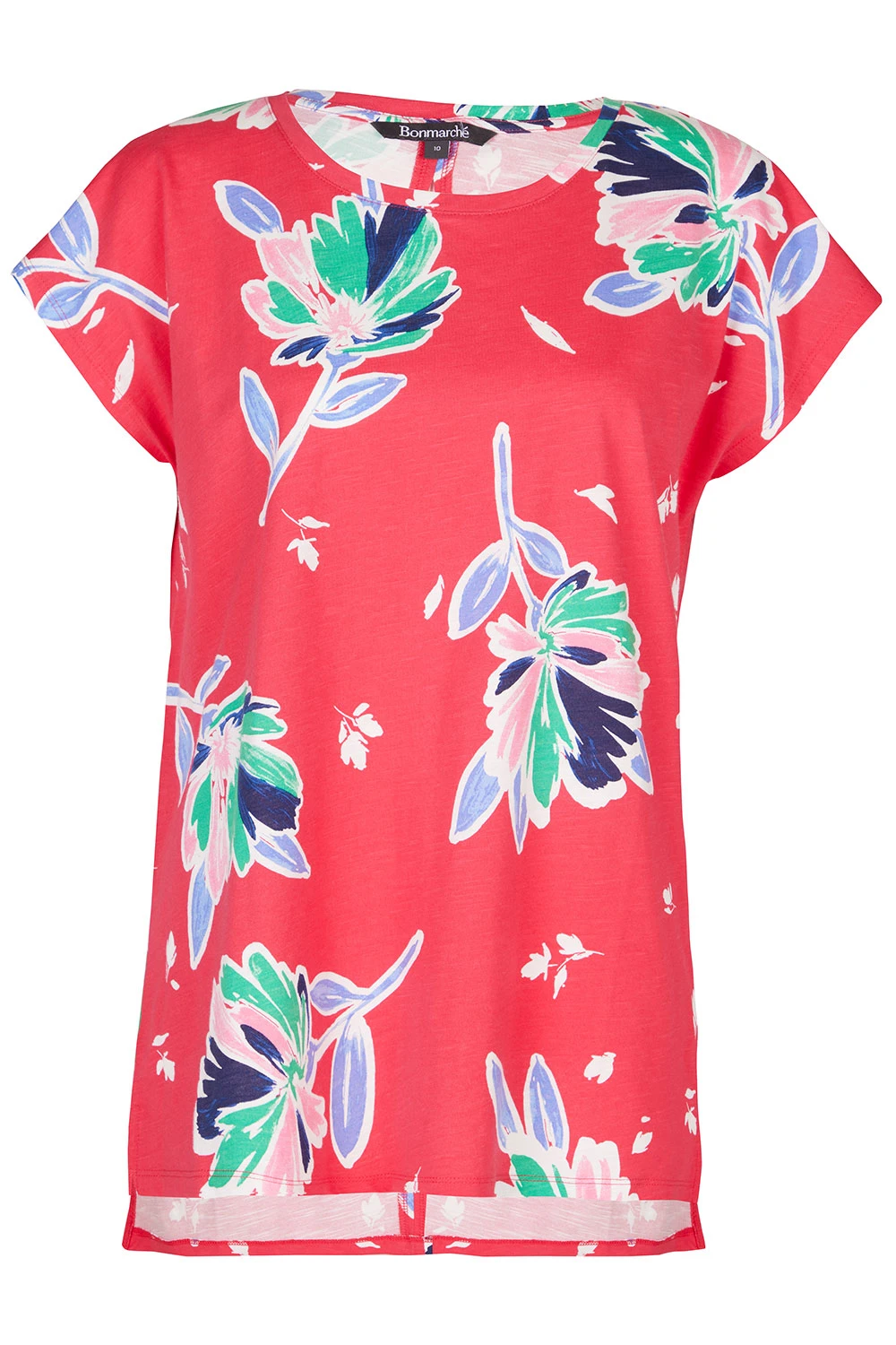 Short Sleeve Large Spaced Floral Print T-Shirt - Image 2