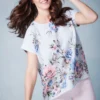 Short Sleeve Floral Design Top