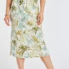 Whispy Palm Print Essential Straight Skirt