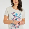 Short Sleeve Floral Butterfly Print T-Shirt