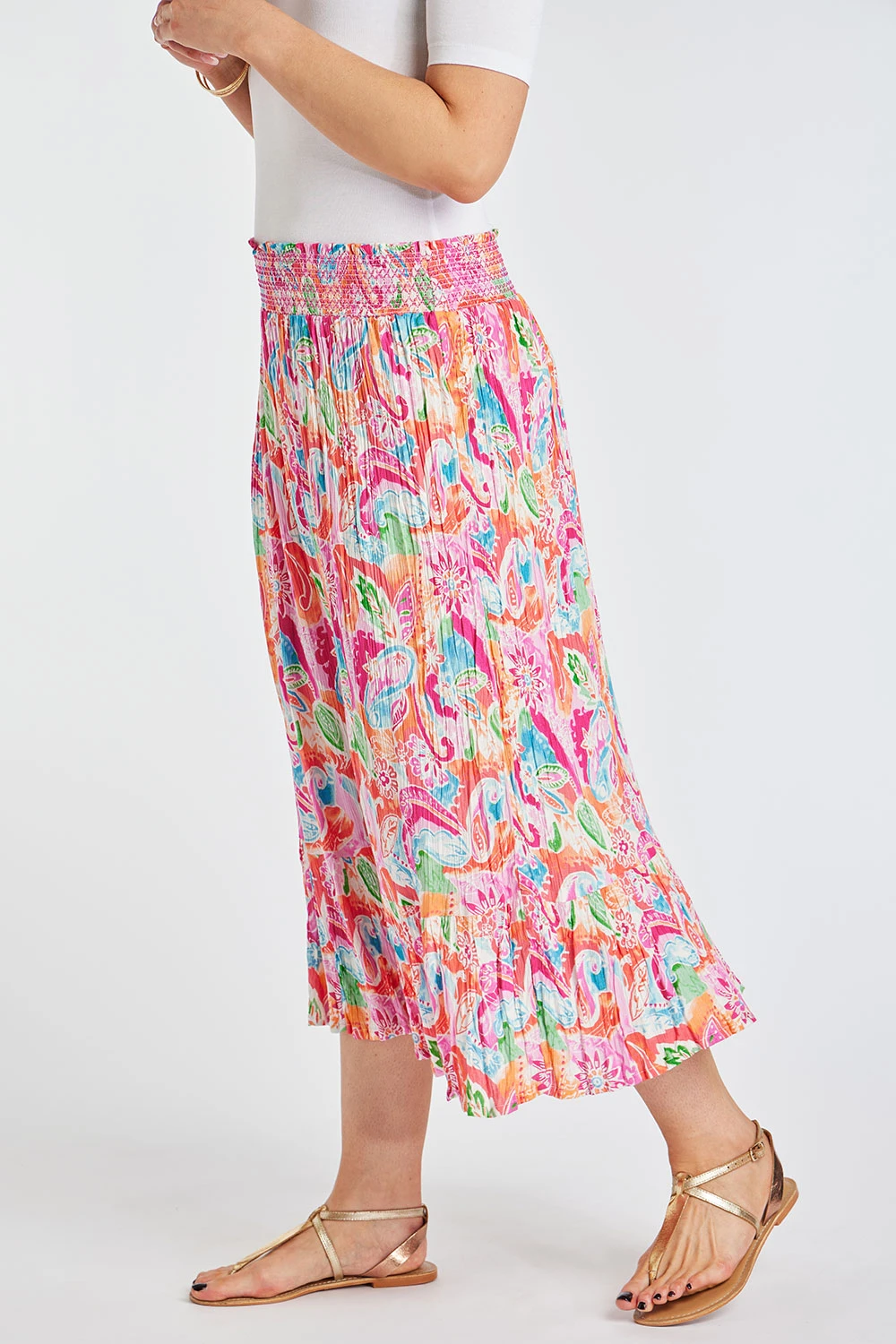 Carnival Print Crinkle Tiered Skirt - Image 5