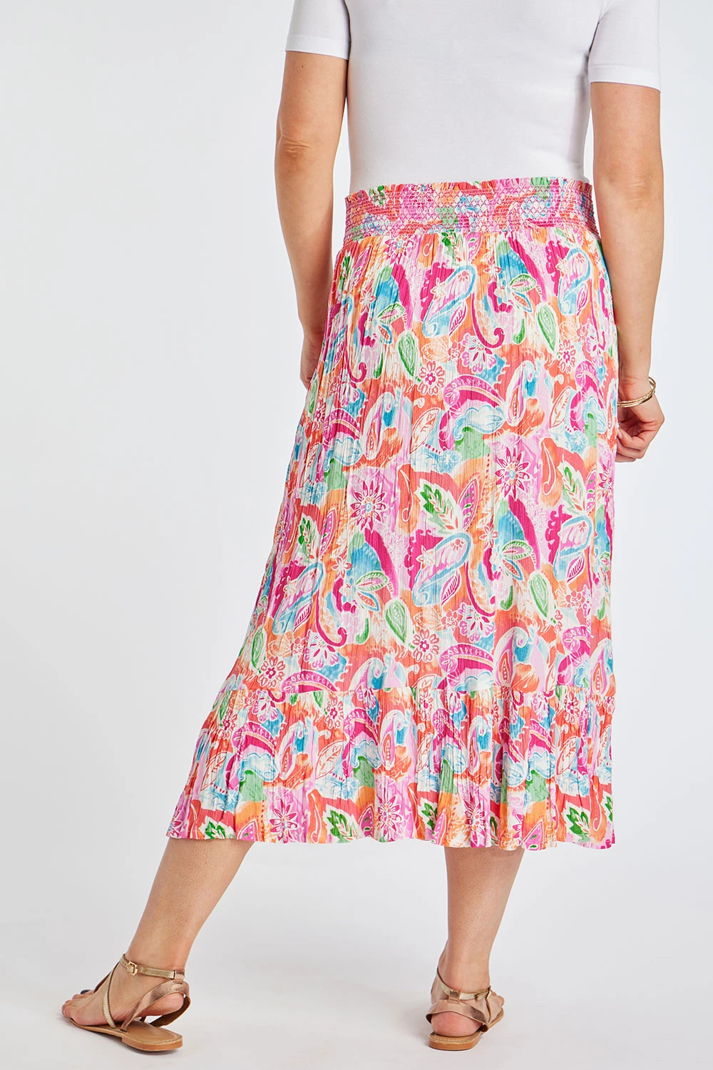 Carnival Print Crinkle Tiered Skirt - Image 4