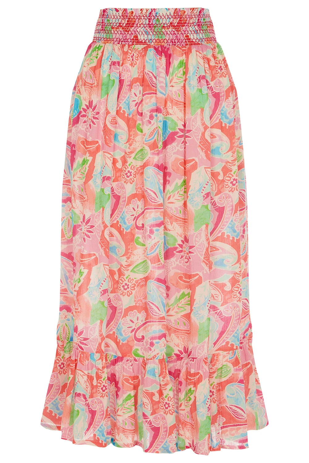 Carnival Print Crinkle Tiered Skirt - Image 2