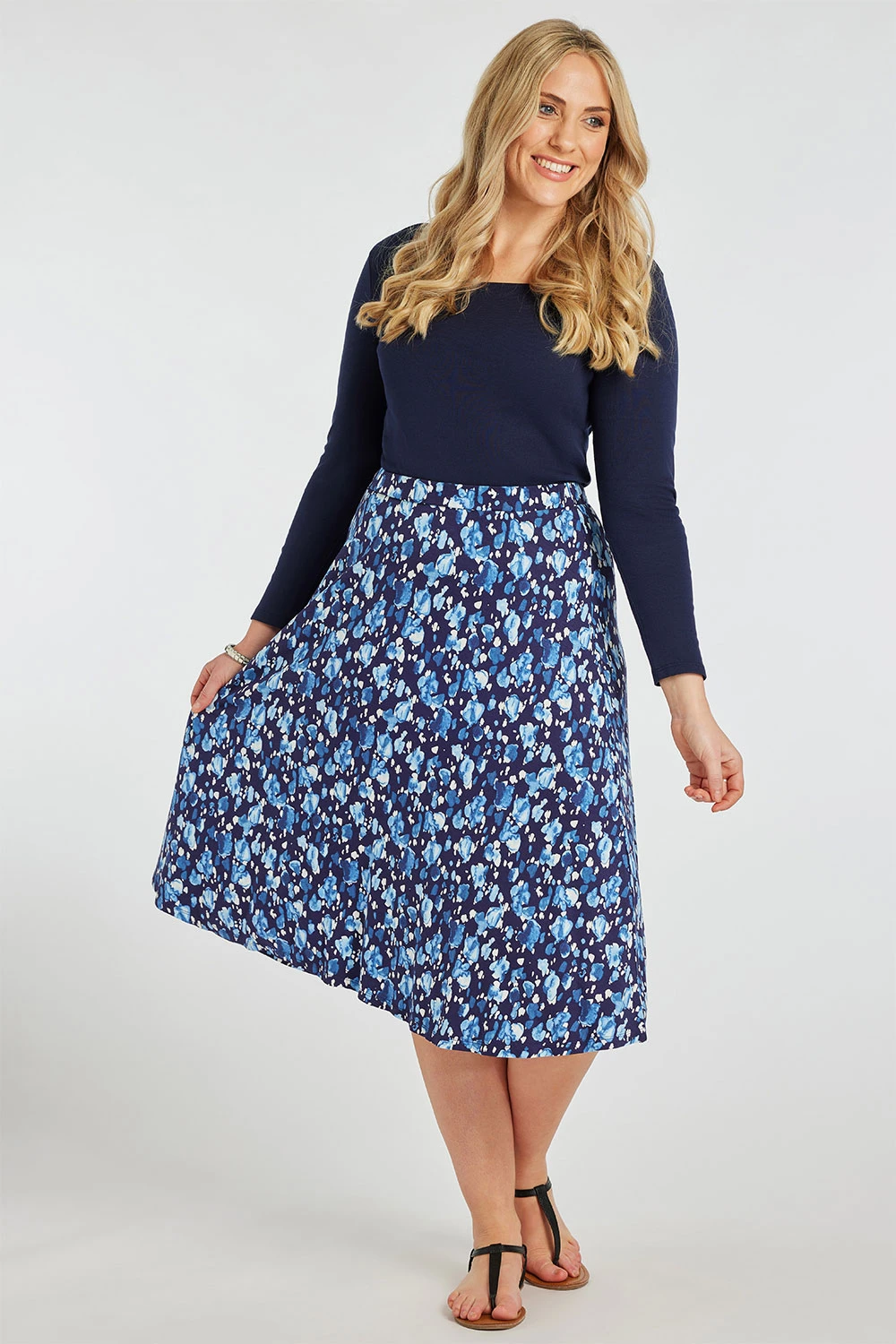 Blurred Animal Print Jersey Flippy Skirt - Image 5