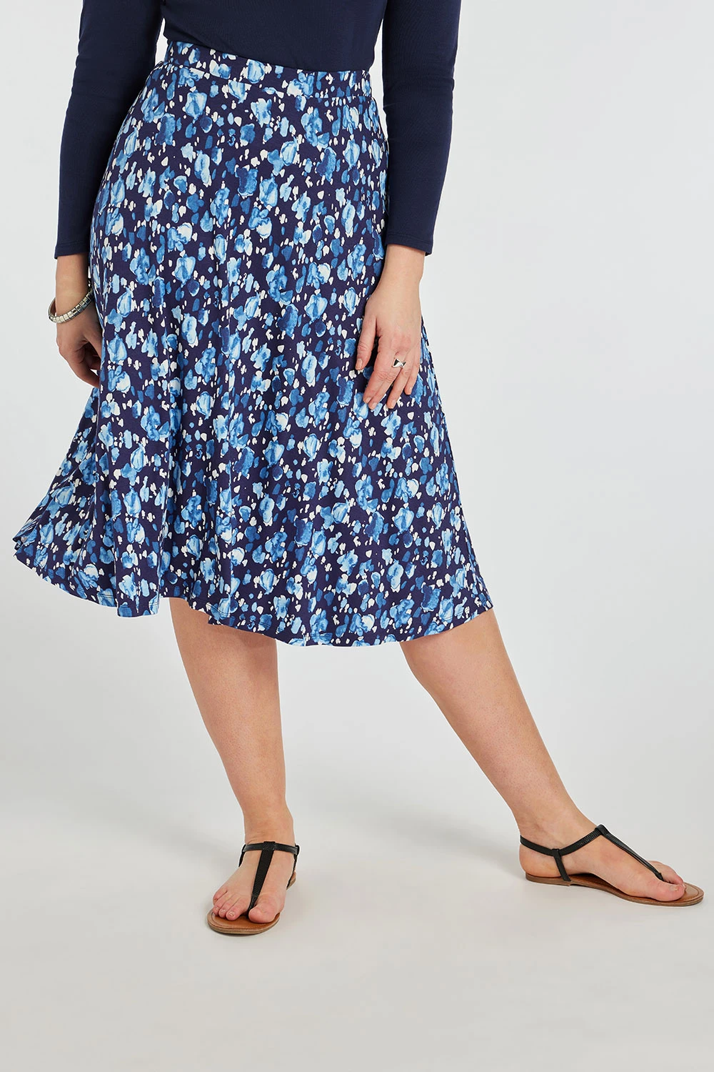 Blurred Animal Print Jersey Flippy Skirt