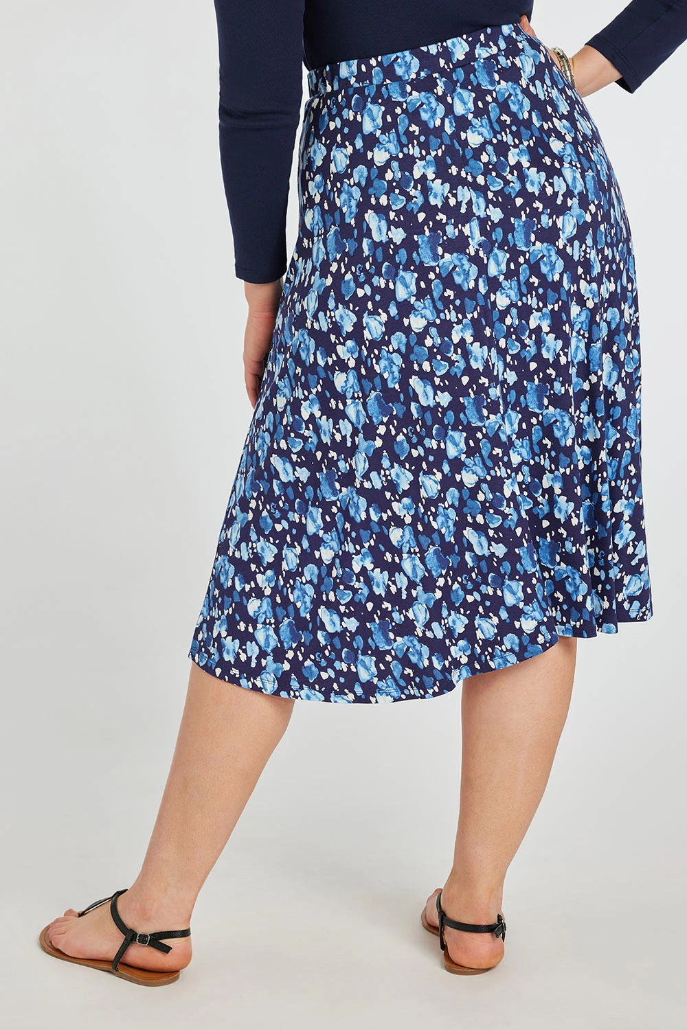 Blurred Animal Print Jersey Flippy Skirt - Image 4