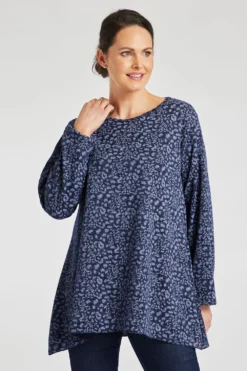 Long Sleeve Animal Print Soft Touch Tunic