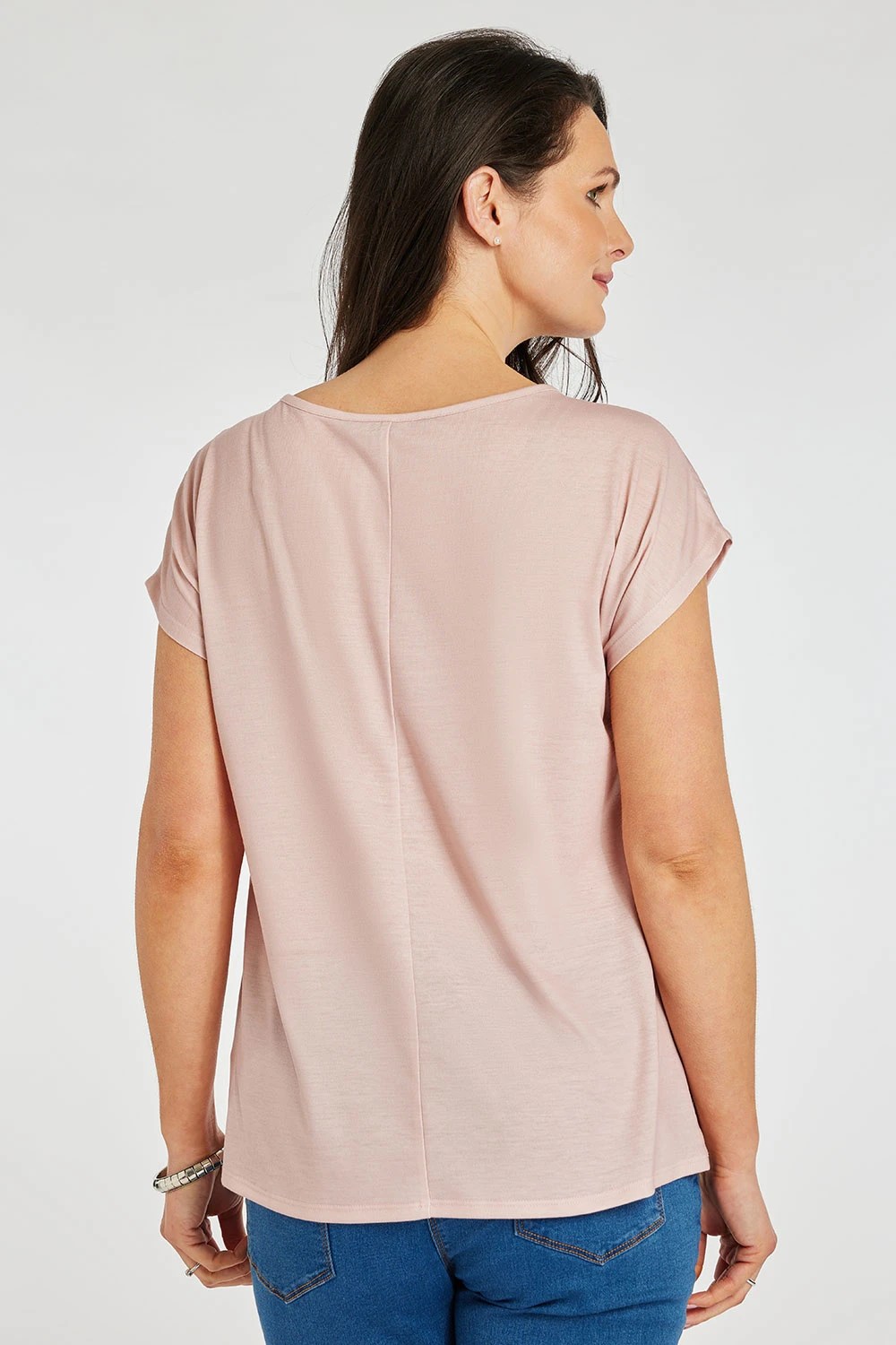 Short Sleeve Woven Front Side Floral Design Shell Top - Image 4