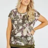 Short Sleeve Hem Tie Side Floral Top
