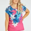 Short Sleeve Trailing Floral Top