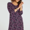 Ditsy Print Jersey Swing Dress