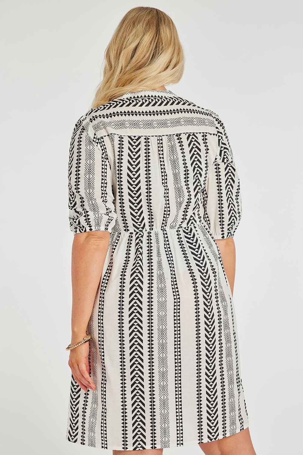 Jacquard Print Striped Dress - Image 4