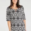 Short Sleeve Aztec Design Tunic