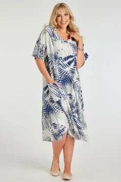 Short Sleeve Abstract Spot Design Dress