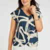 Twist Front Brushstroke Design Top