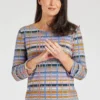 Long Sleeve Multi Check Pattern Top