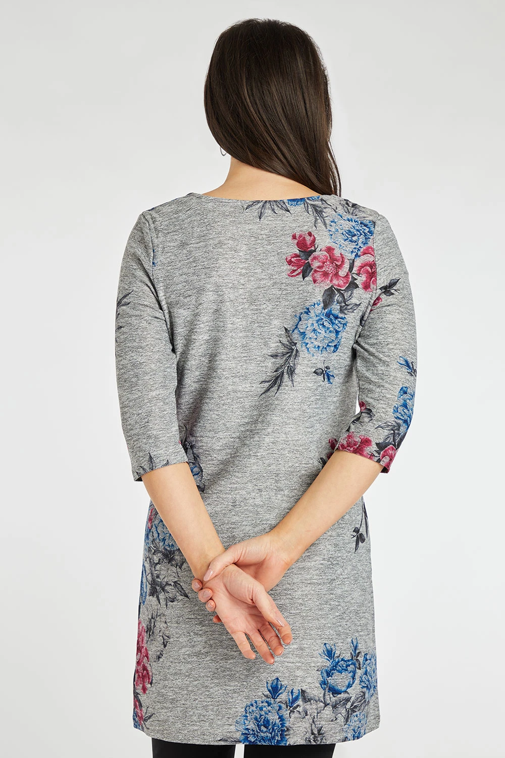 Jersey Shift Dress With Pink Floral Design - Image 4