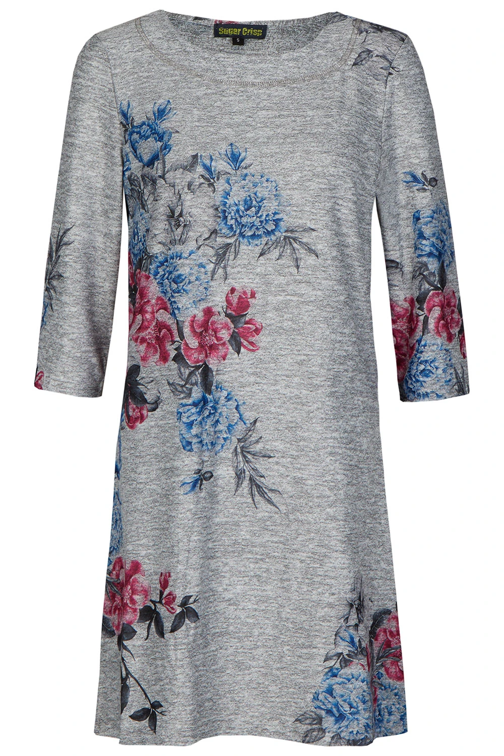 Jersey Shift Dress With Pink Floral Design - Image 2