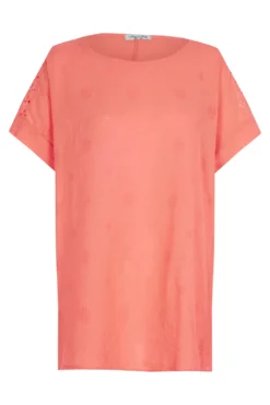 Short Sleeve Textured Linen Look Shell Top
