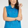 Sleeveless Broderie Blouse