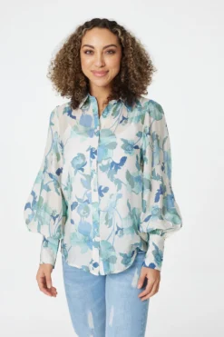 Stella Morgan - Long Sleeve Button Through Floral Blouse