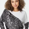 Stella Morgan - Long Sleeve Animal Print Colour Block Top