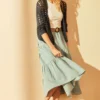 Autonomy - Chambray Tiered Skirt With Belt